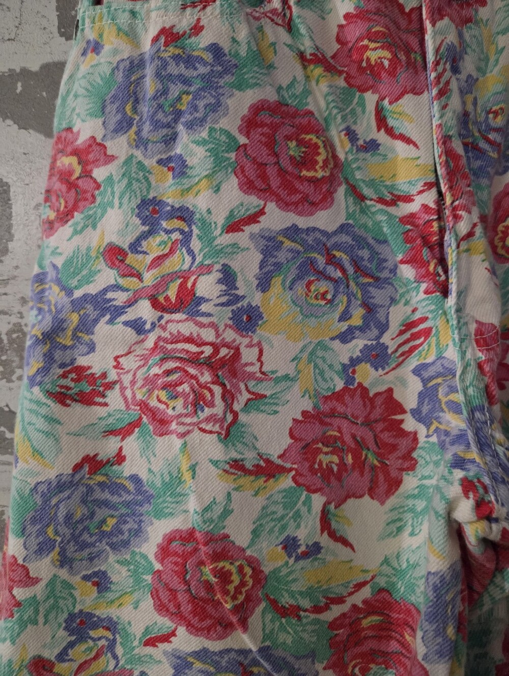 VTG 90s Helium Floral Rose Print High Waisted Mom Jeans Pink Blue Size 9/26 - Picture 2 of 6